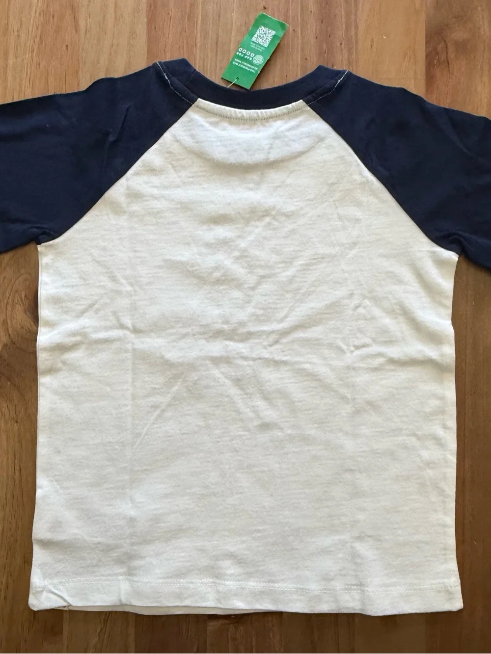 GAP White Tee with Navy Raglan Sleeves boys T ~ NWT